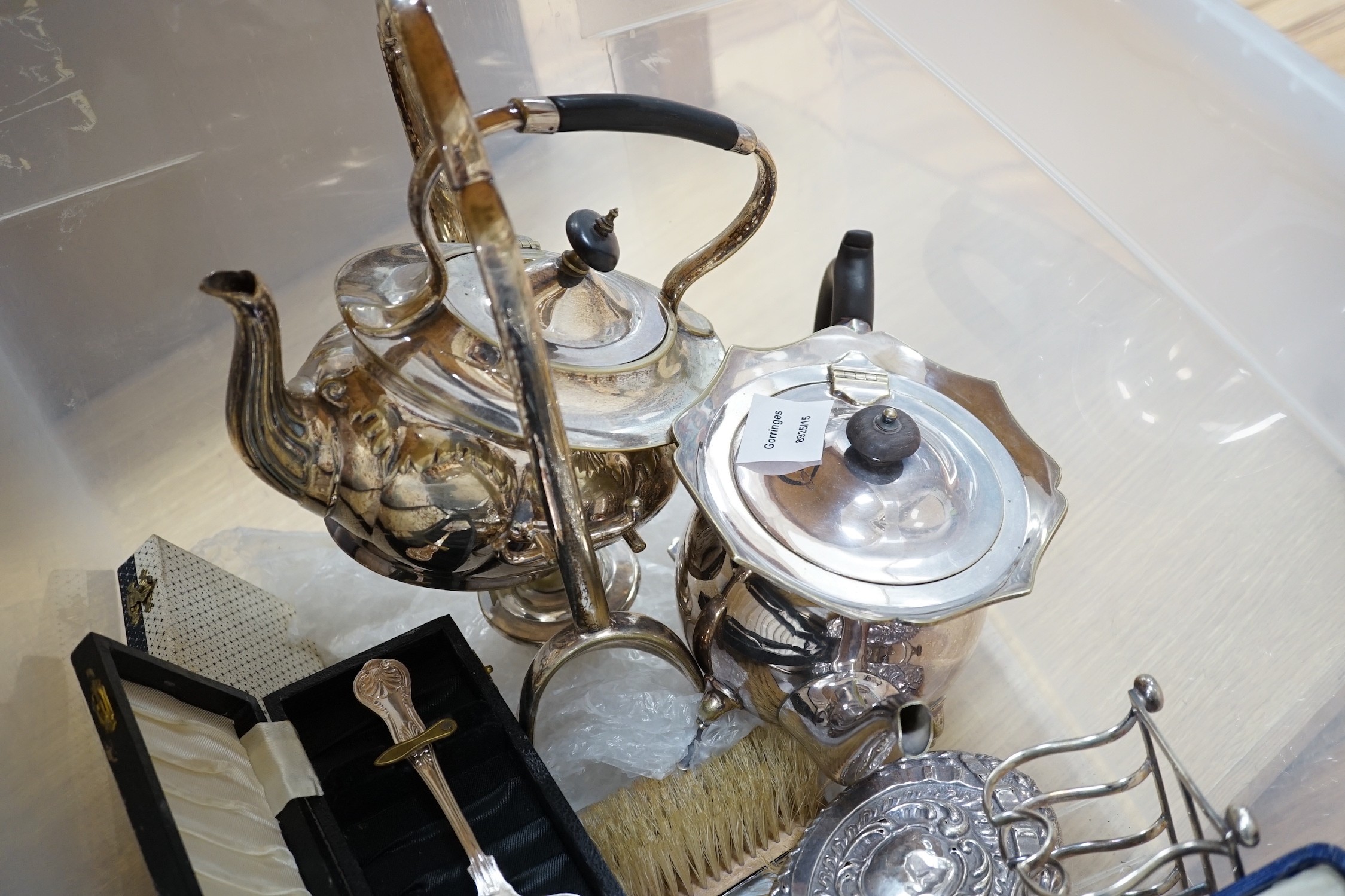 A group of silver and silver plated wares